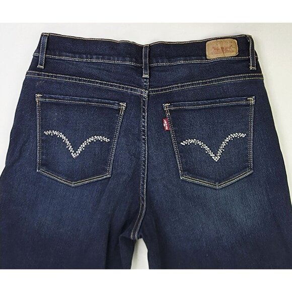 Levi's 8M Womens 32" Inseam 512 Perfectly Slimming Bootcut Blue Denim Logo Jeans - Picture 11 of 12